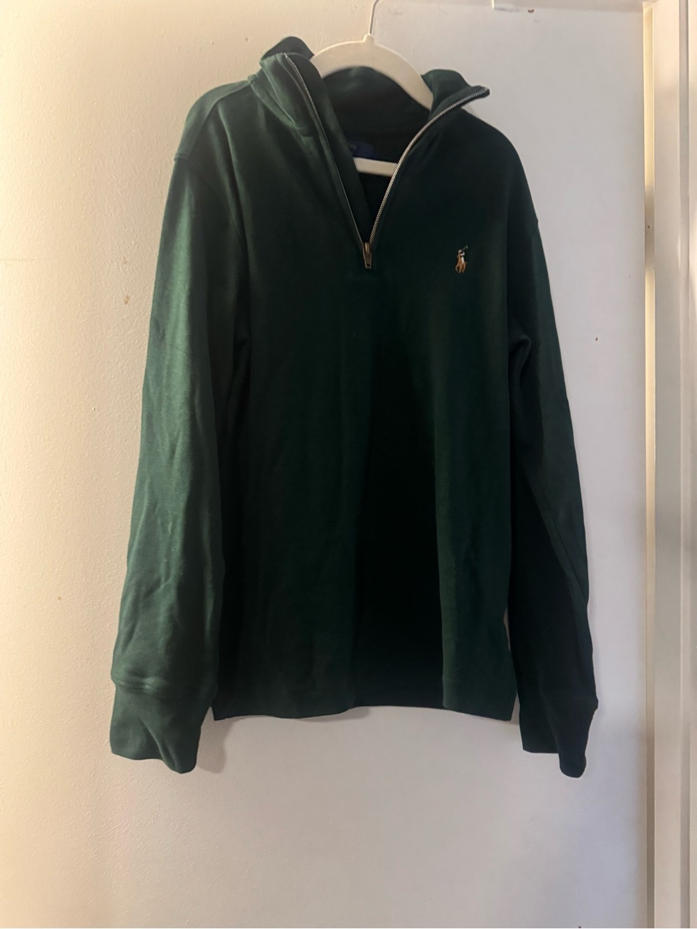 Polo by Ralph Lauren Green Half-Zip Sweatshirt with Pony Logo